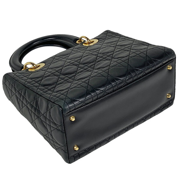 Dior  Black Lady  Handbag Christian Cannage Leather - Picture 1 of 11